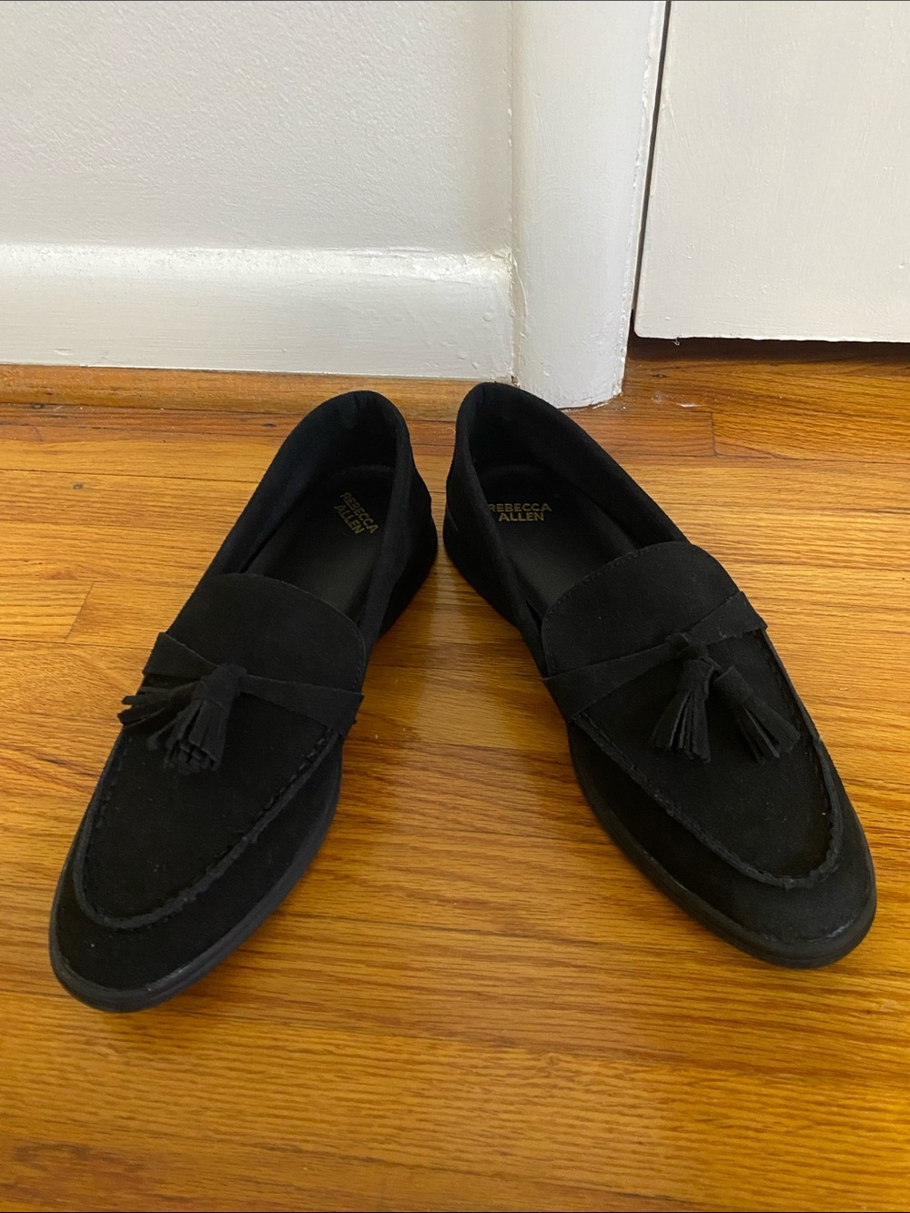 Rebecca Allen Black Suede Tassel Loafers for Women